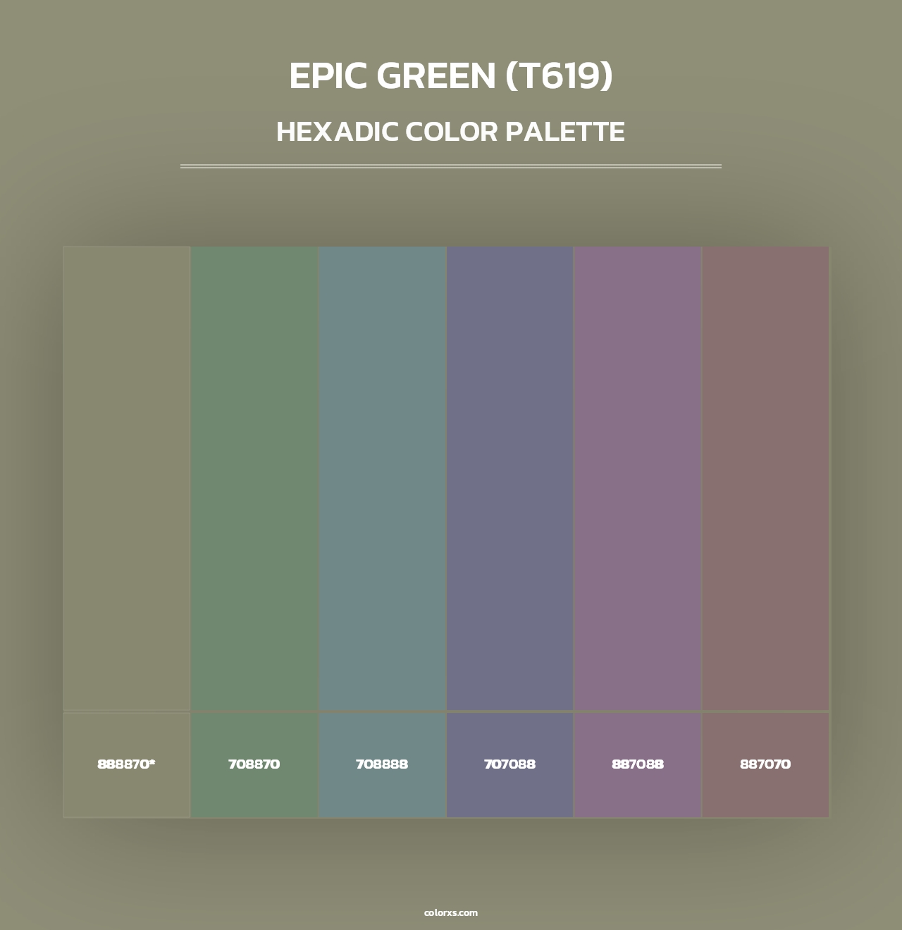 Epic Green (T619) - Hexadic Color Palette