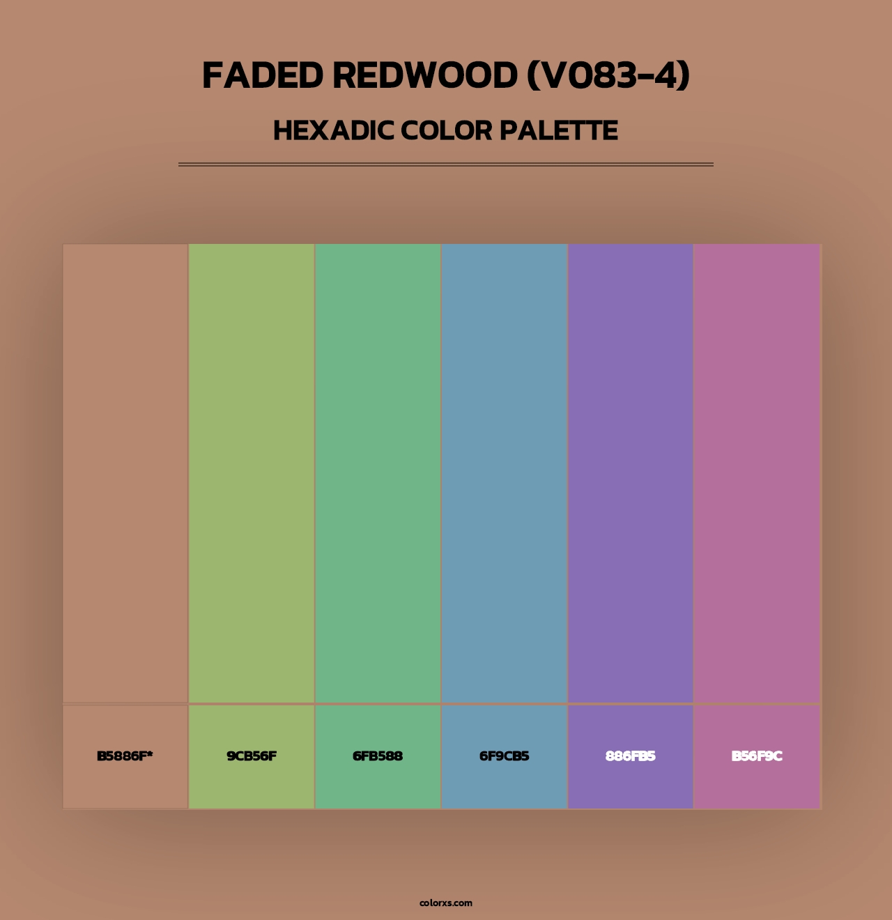 Faded Redwood (V083-4) - Hexadic Color Palette