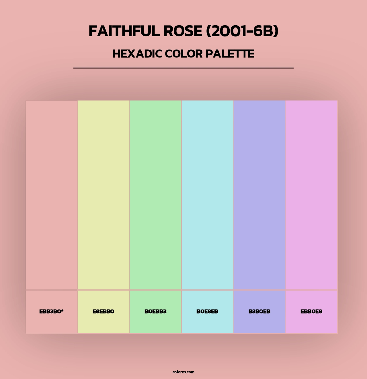 Faithful Rose (2001-6B) - Hexadic Color Palette