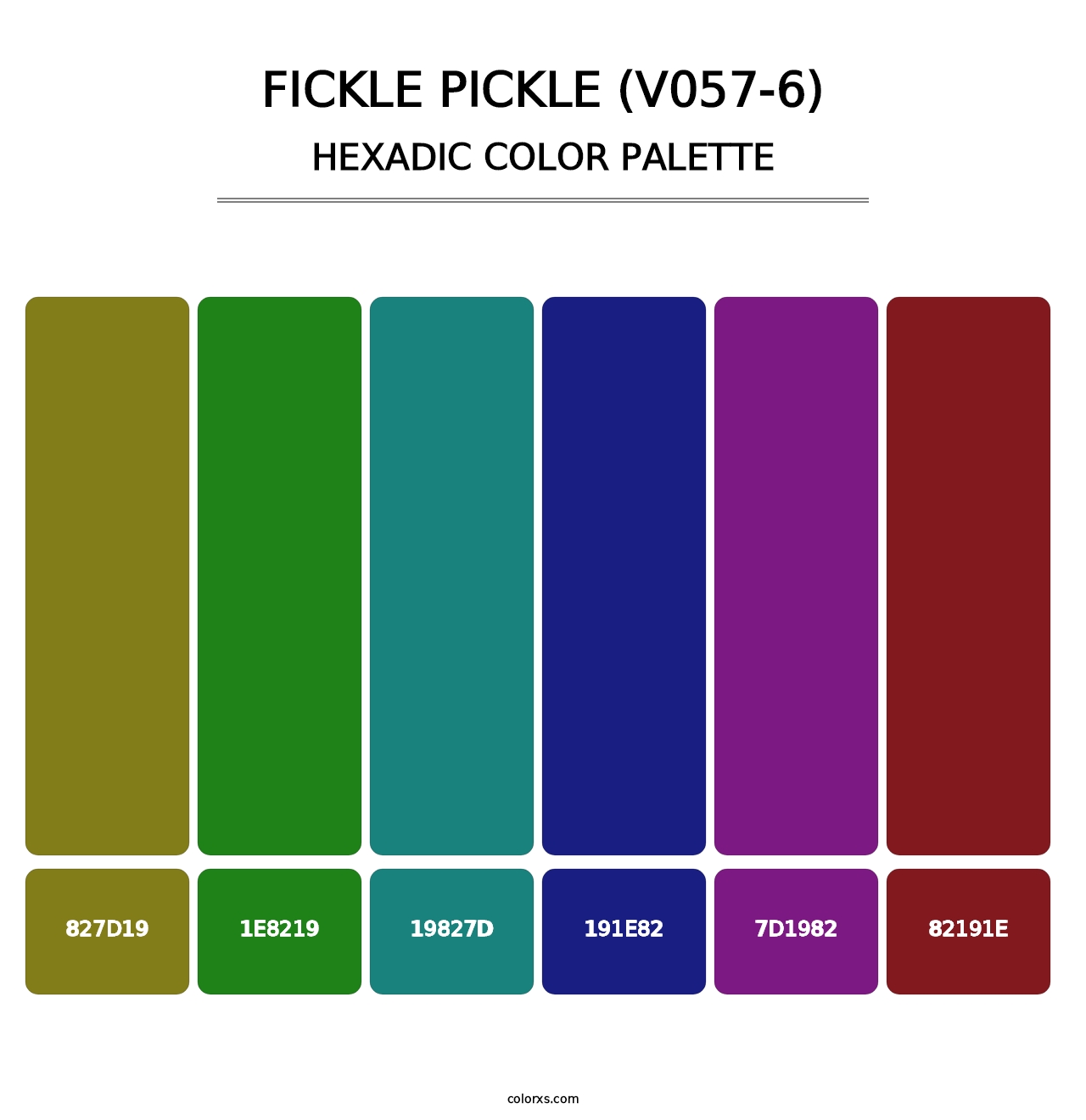 Fickle Pickle (V057-6) - Hexadic Color Palette