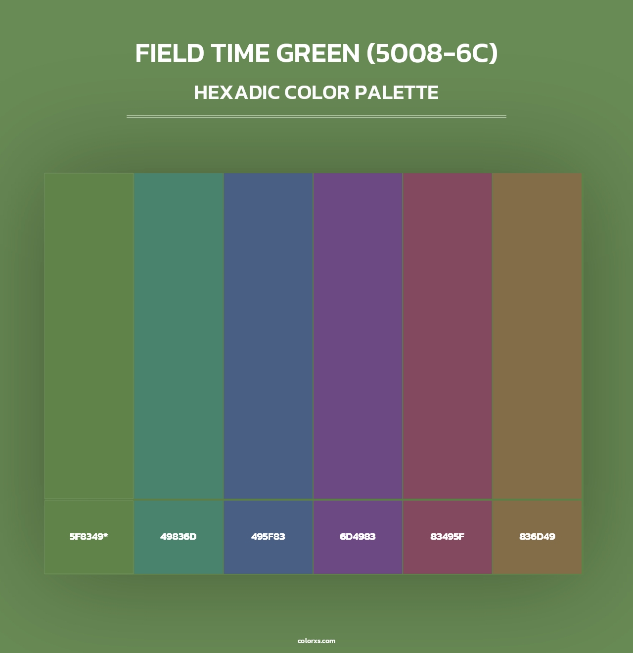 Field Time Green (5008-6C) - Hexadic Color Palette