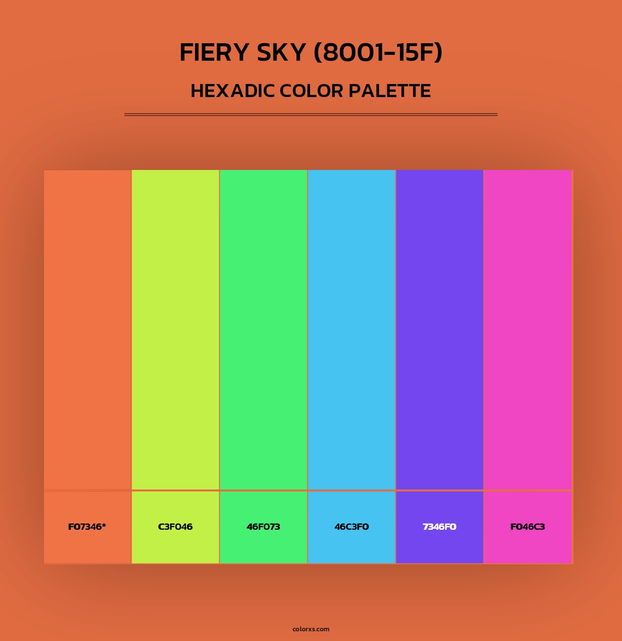 Fiery Sky (8001-15F) - Hexadic Color Palette