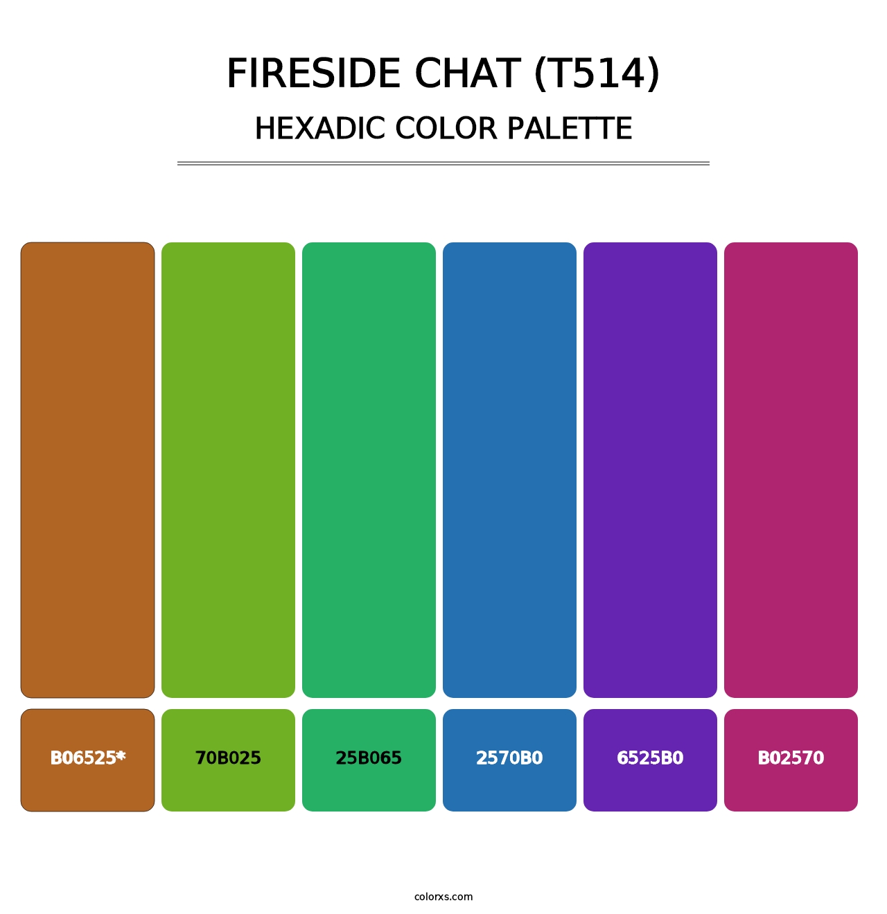 Fireside Chat (T514) - Hexadic Color Palette