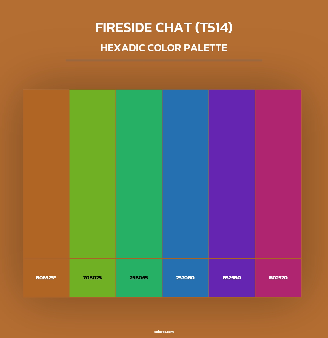 Fireside Chat (T514) - Hexadic Color Palette