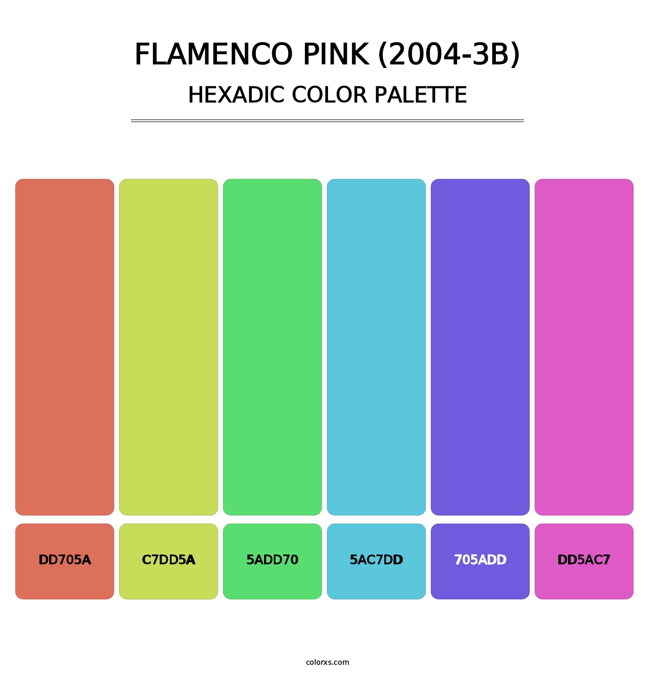 Flamenco Pink (2004-3B) - Hexadic Color Palette