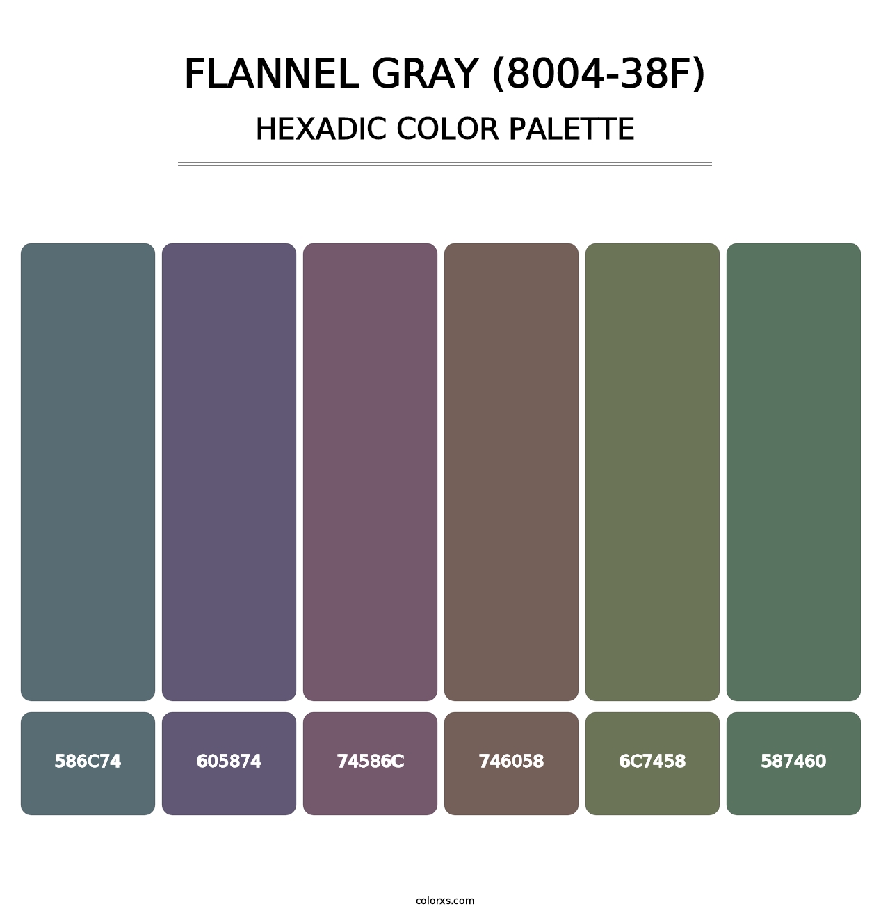 Flannel Gray (8004-38F) - Hexadic Color Palette