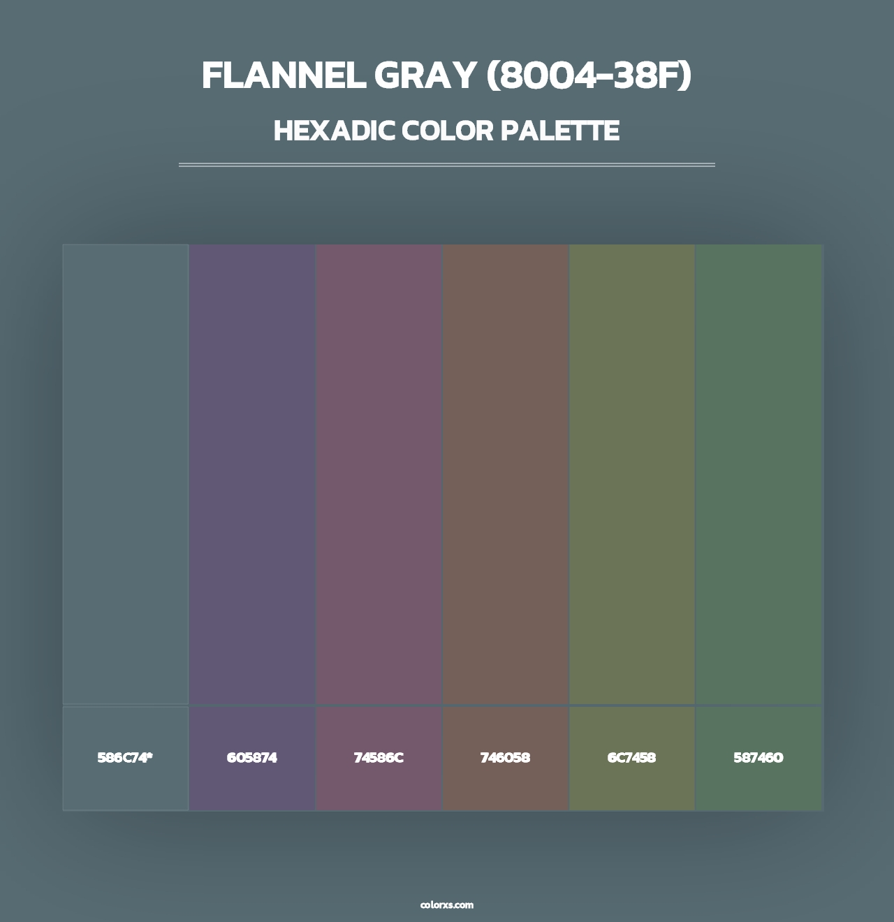 Flannel Gray (8004-38F) - Hexadic Color Palette