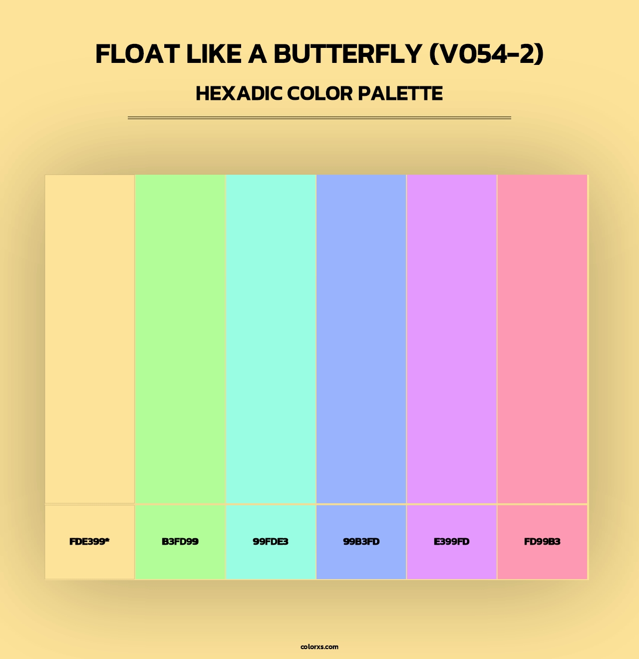 Float Like a Butterfly (V054-2) - Hexadic Color Palette