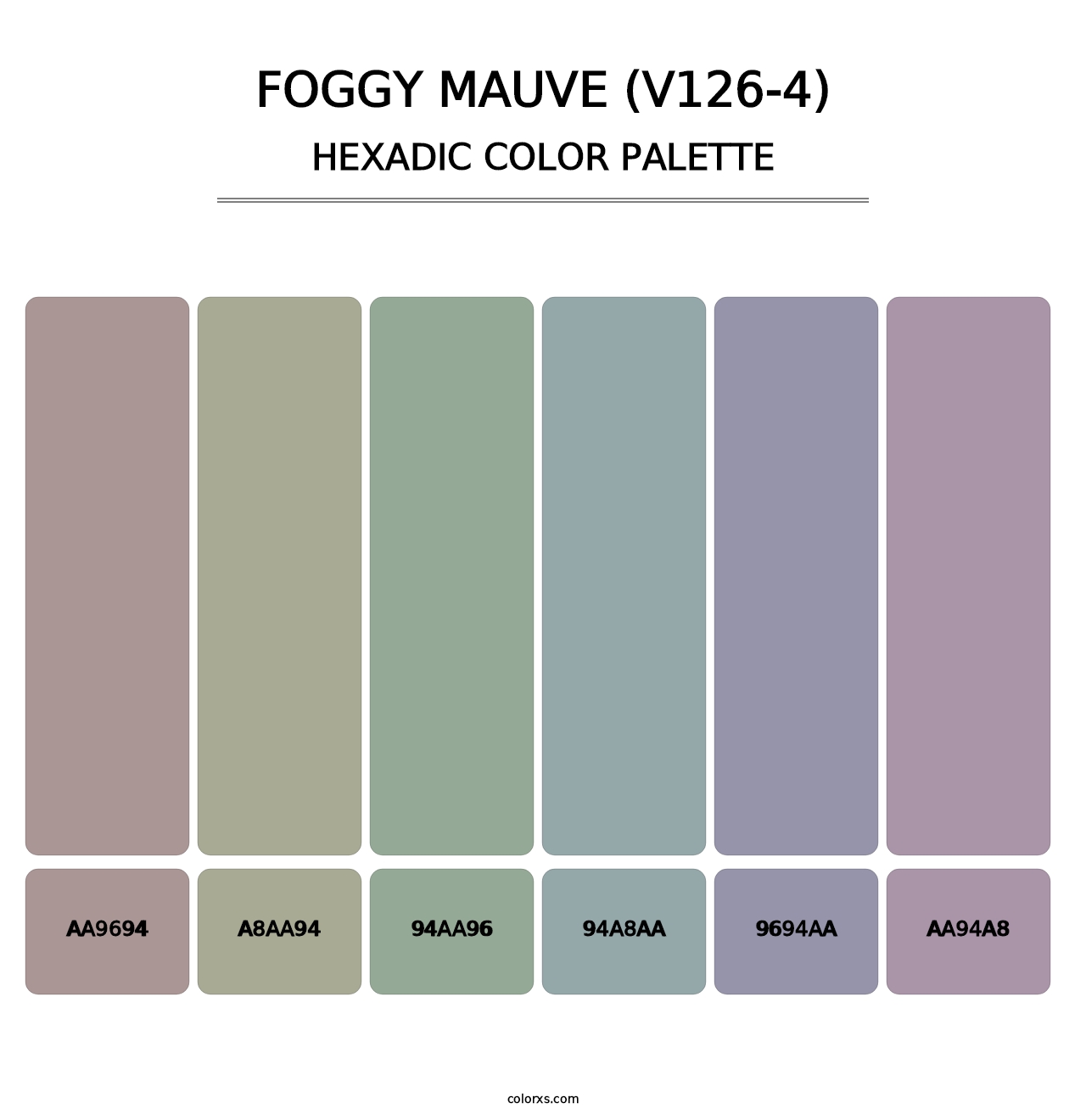 Foggy Mauve (V126-4) - Hexadic Color Palette