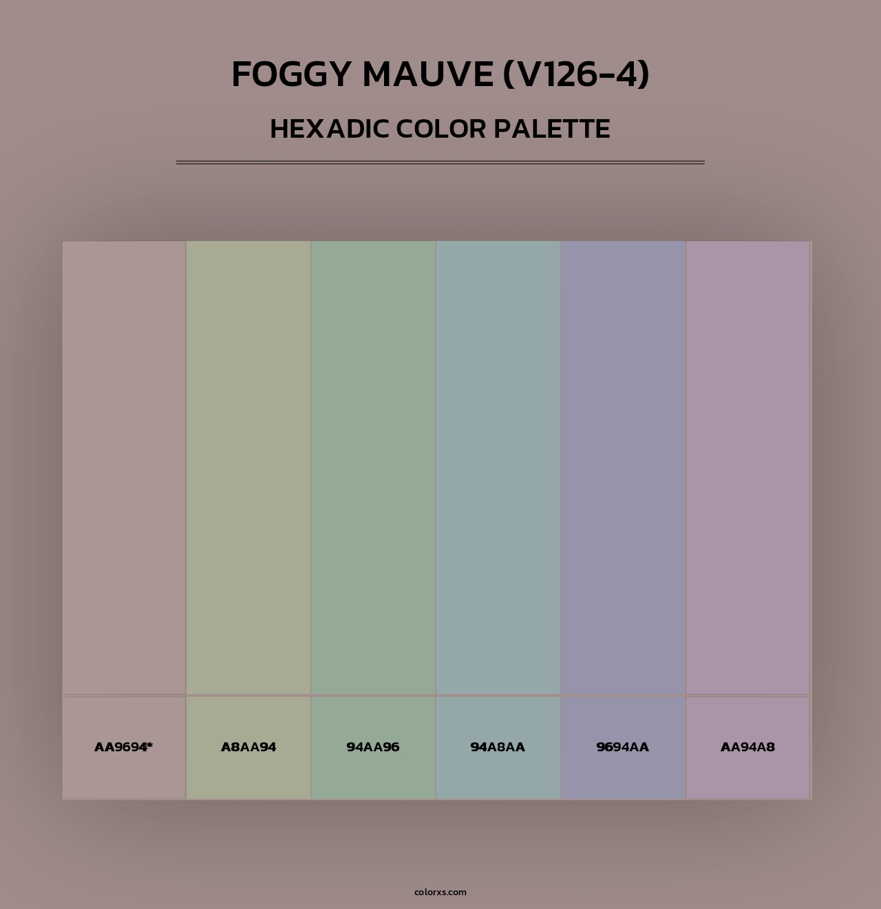 Foggy Mauve (V126-4) - Hexadic Color Palette