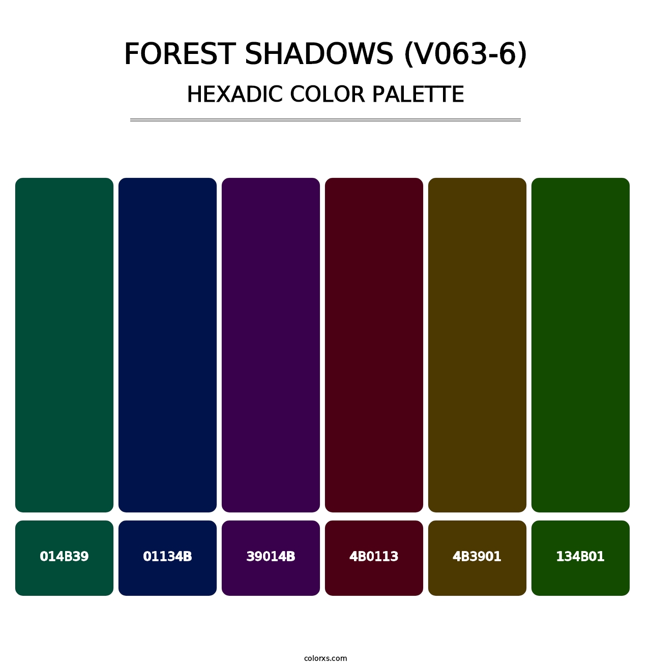 Forest Shadows (V063-6) - Hexadic Color Palette