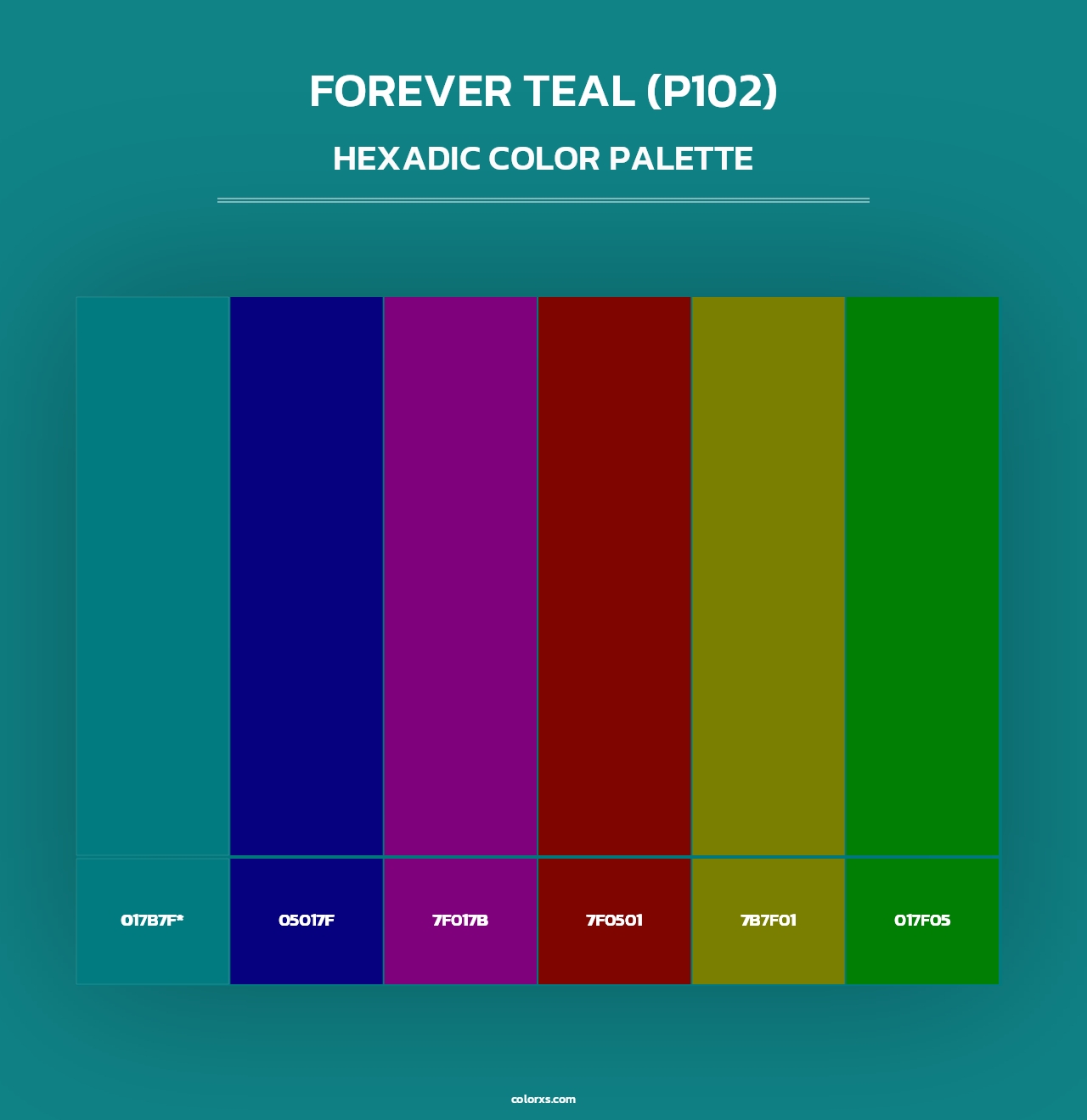 Forever Teal (P102) - Hexadic Color Palette