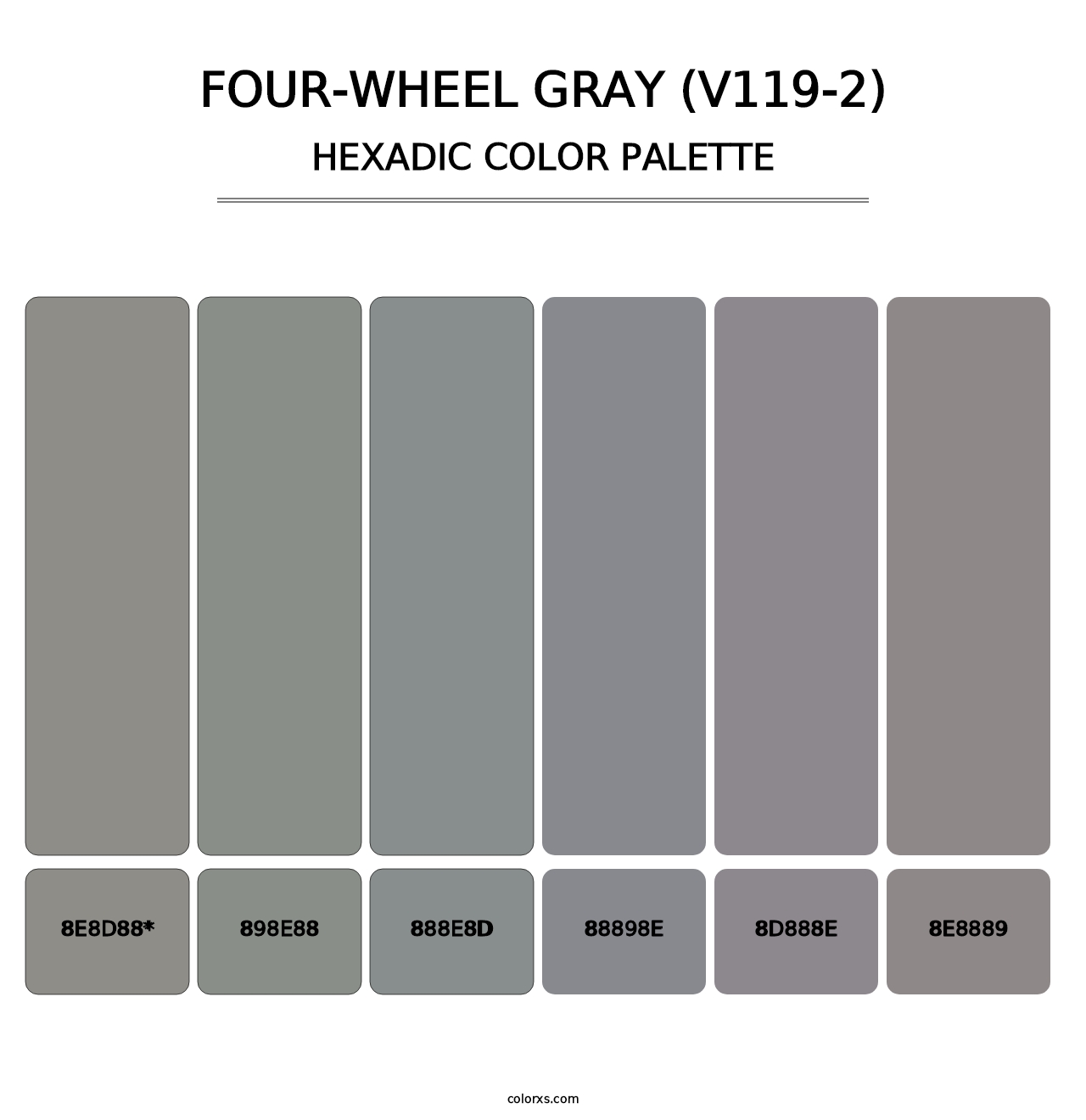 Four-Wheel Gray (V119-2) - Hexadic Color Palette