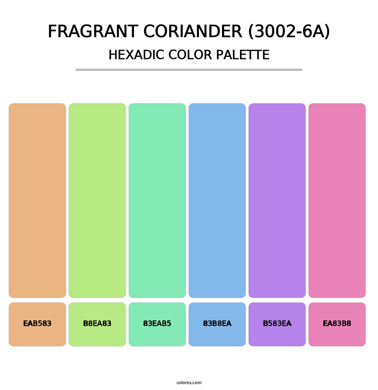 Fragrant Coriander (3002-6A) - Hexadic Color Palette