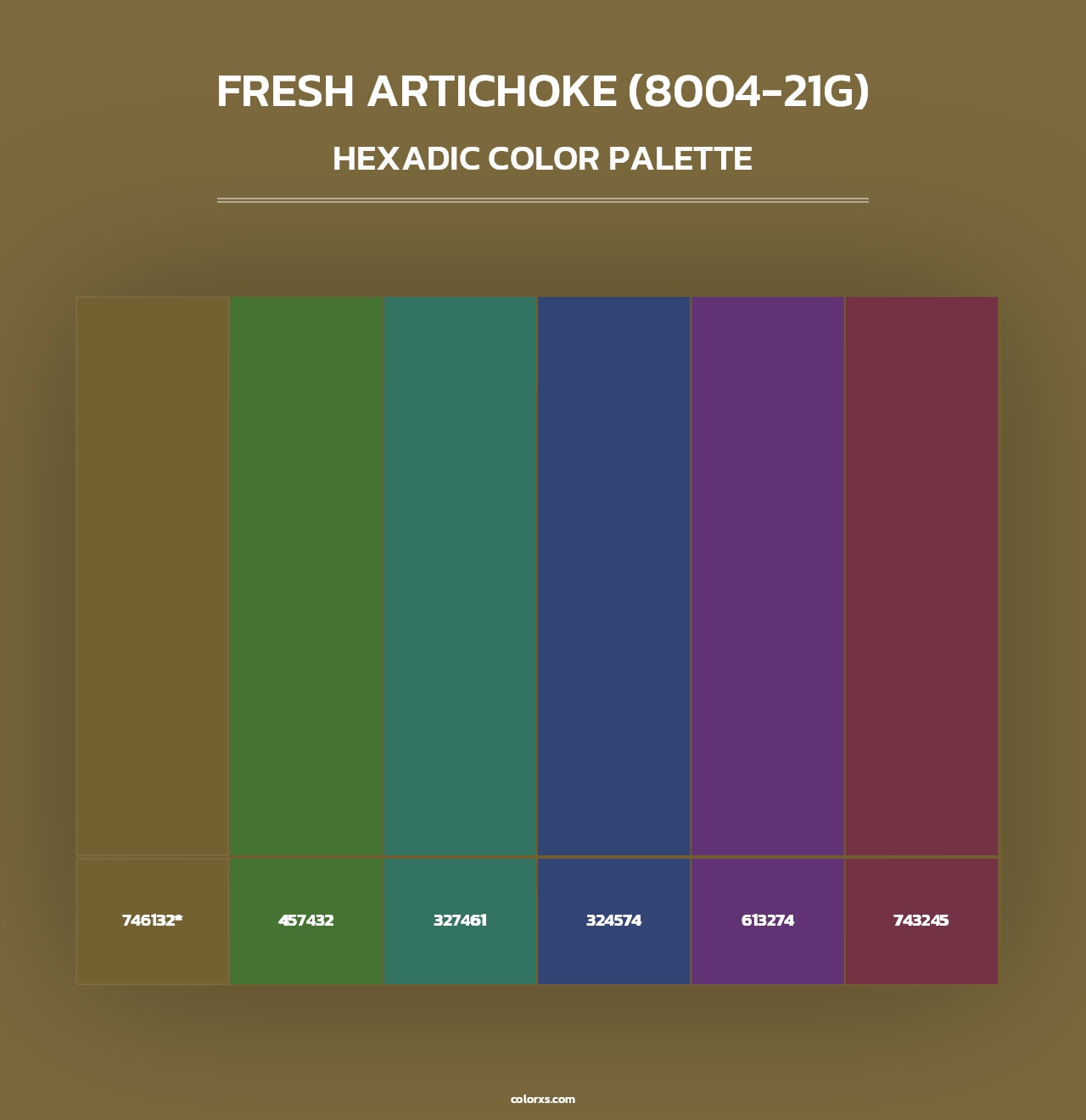 Fresh Artichoke (8004-21G) - Hexadic Color Palette