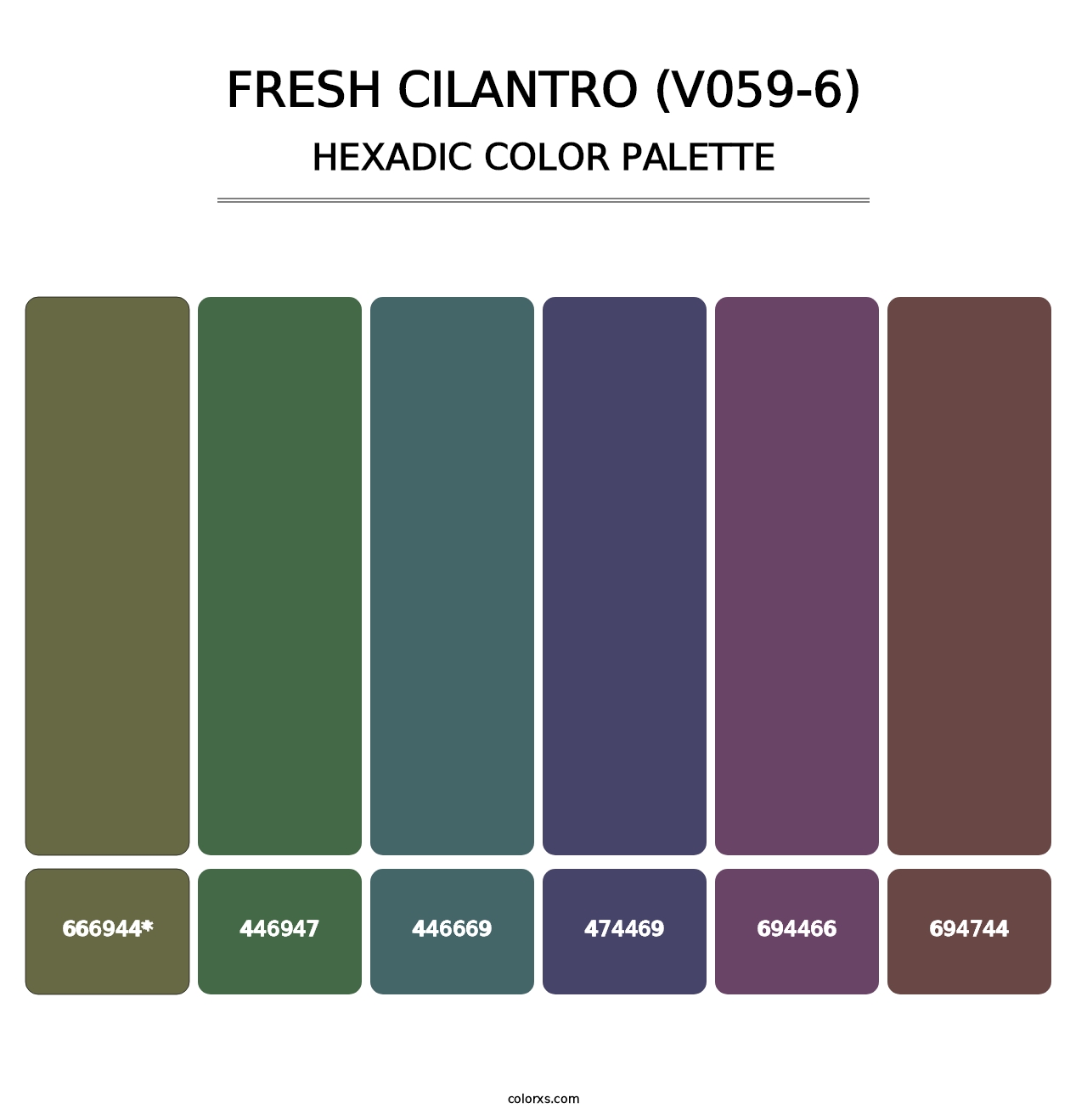 Fresh Cilantro (V059-6) - Hexadic Color Palette