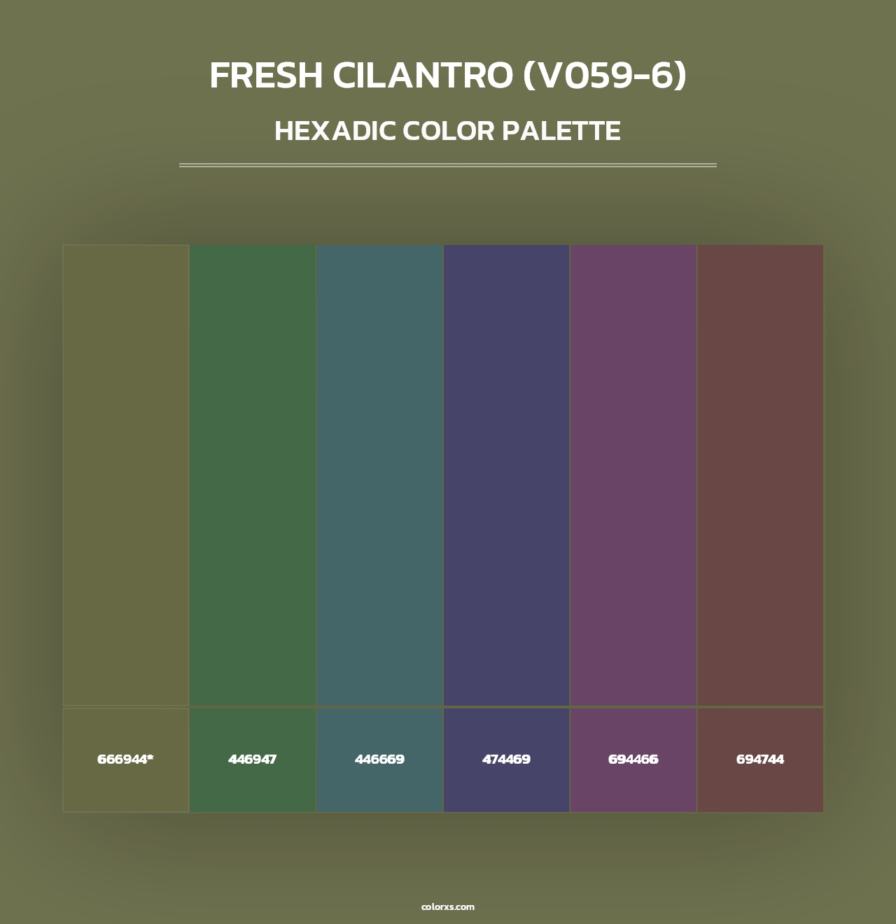 Fresh Cilantro (V059-6) - Hexadic Color Palette