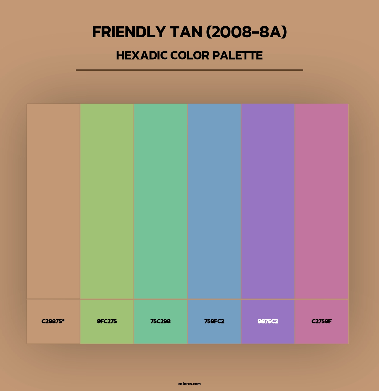 Friendly Tan (2008-8A) - Hexadic Color Palette