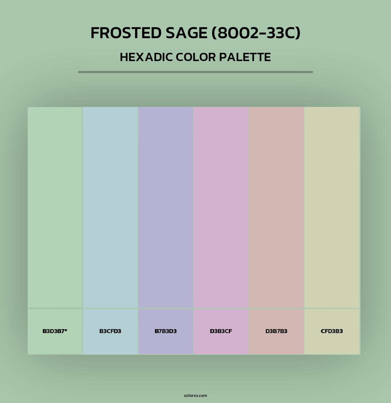 Frosted Sage (8002-33C) - Hexadic Color Palette