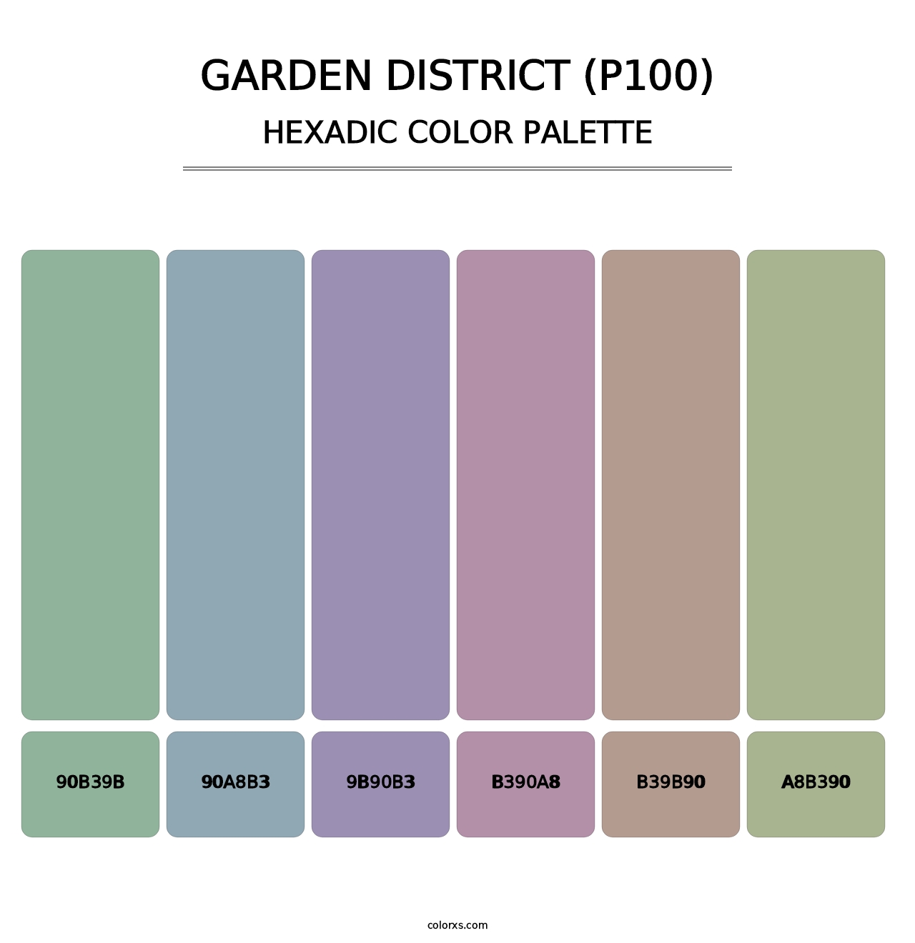 Garden District (P100) - Hexadic Color Palette