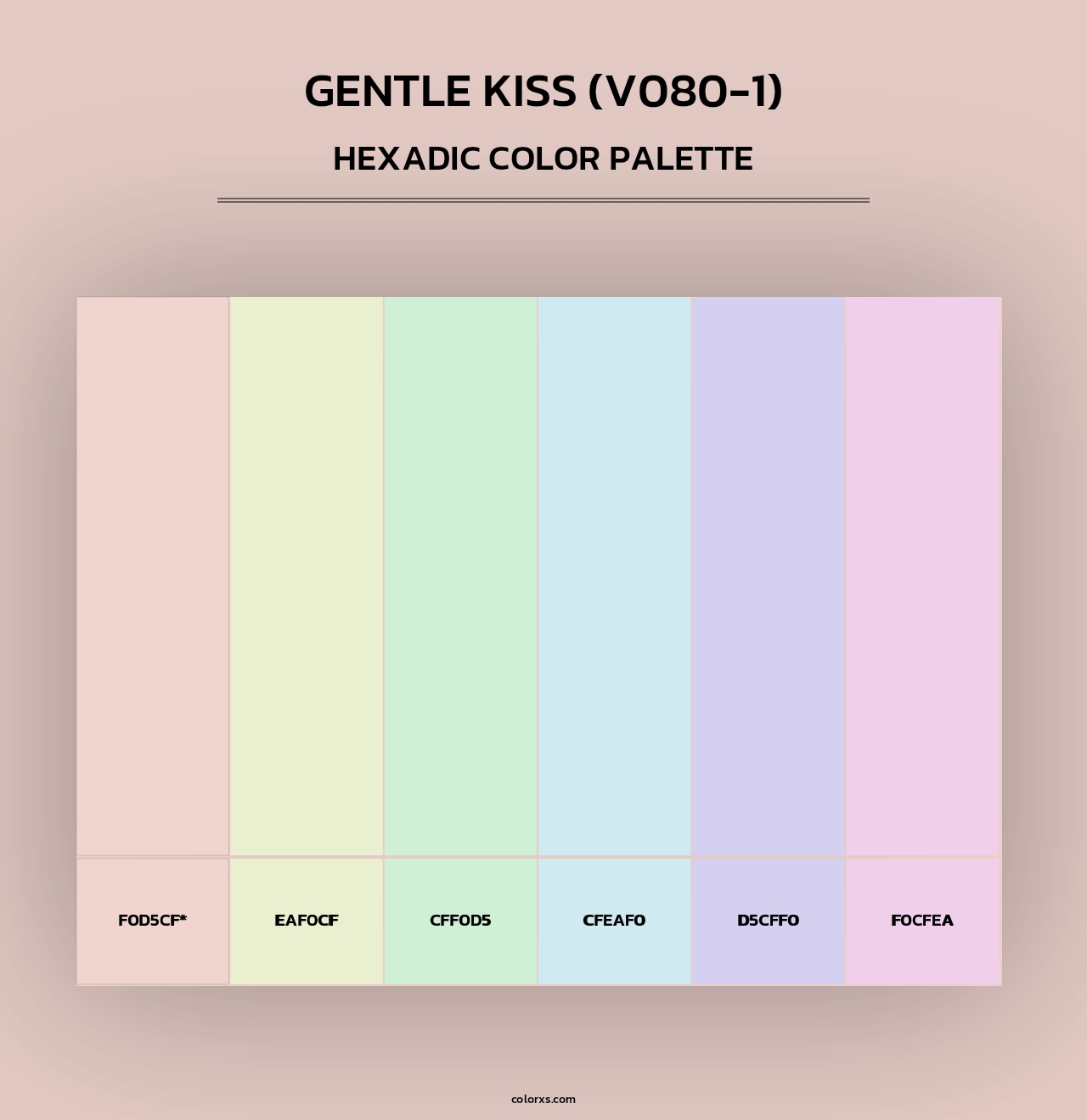 Gentle Kiss (V080-1) - Hexadic Color Palette