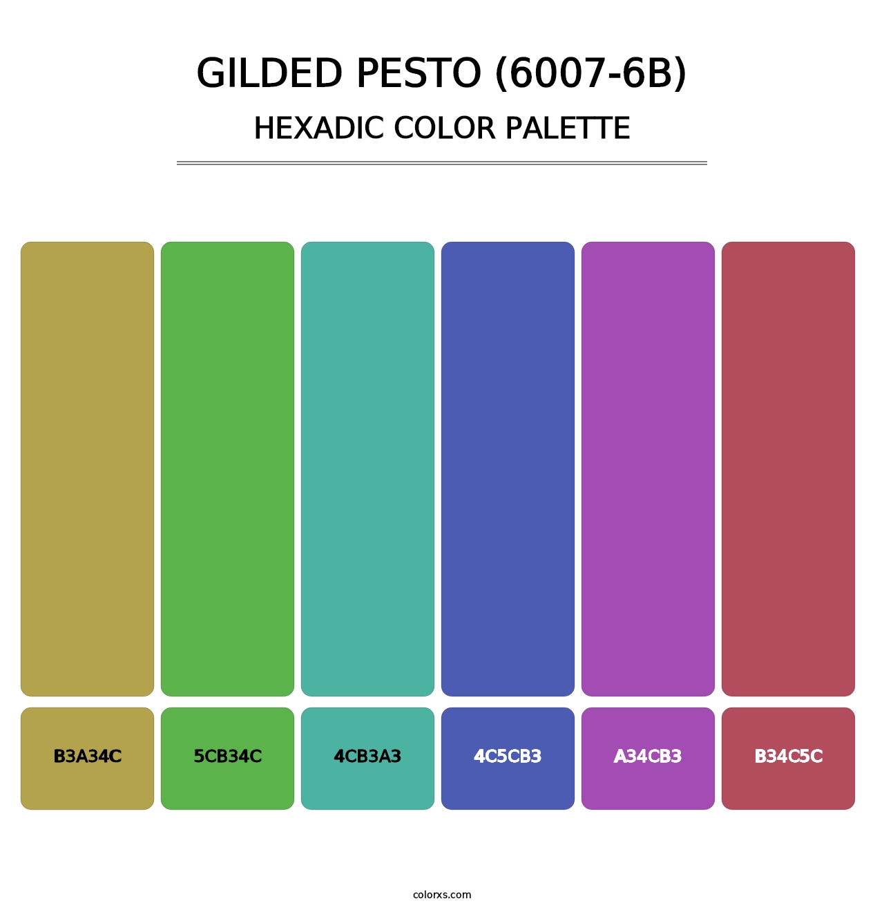 Gilded Pesto (6007-6B) - Hexadic Color Palette