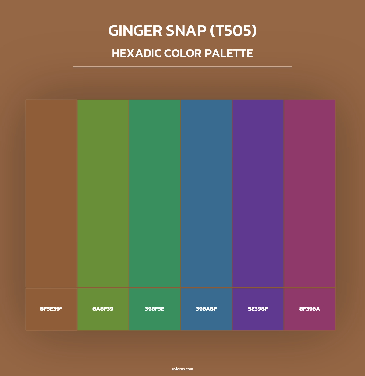 Ginger Snap (T505) - Hexadic Color Palette