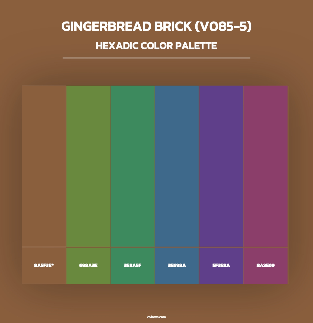 Gingerbread Brick (V085-5) - Hexadic Color Palette