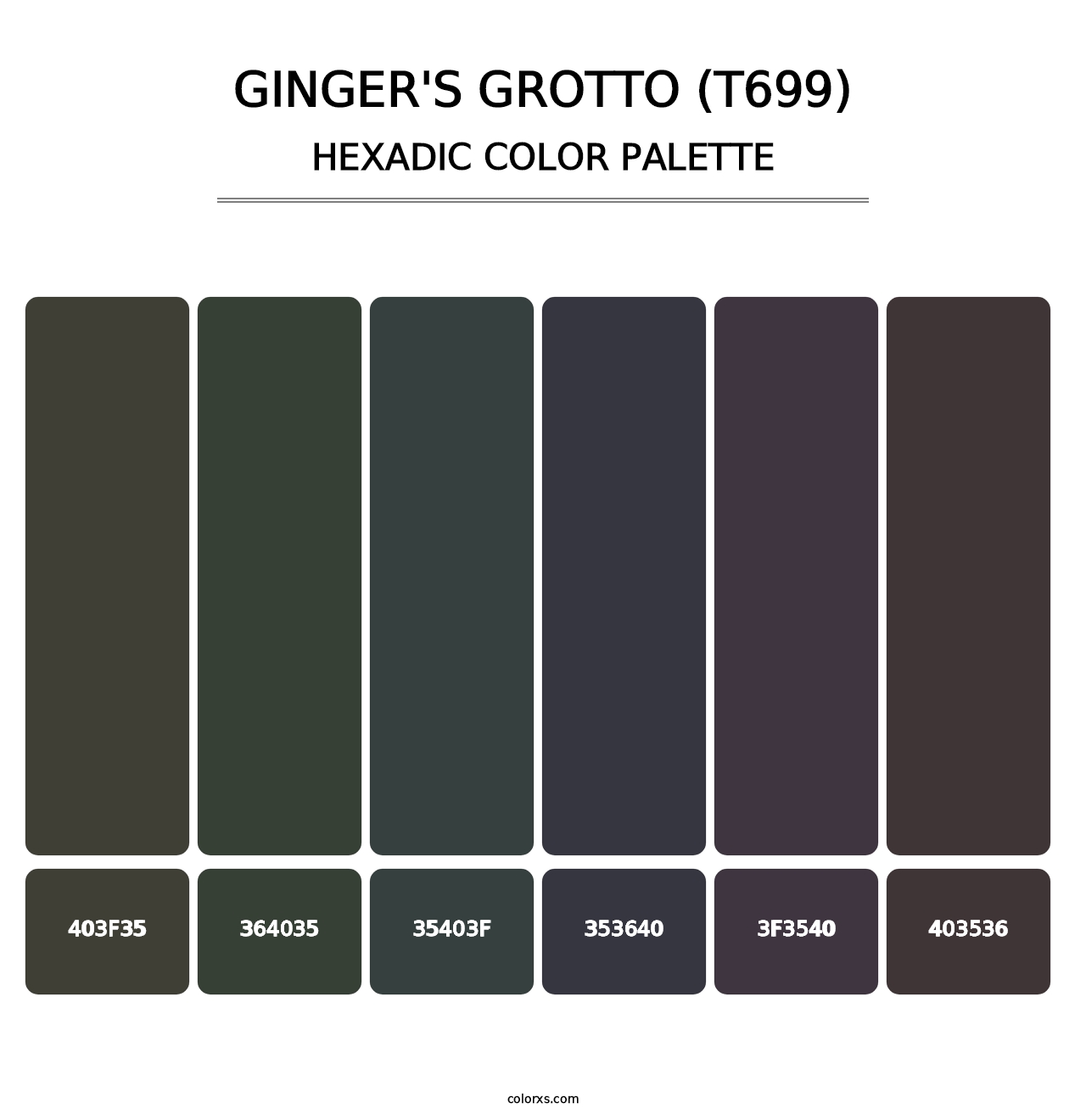 Ginger's Grotto (T699) - Hexadic Color Palette