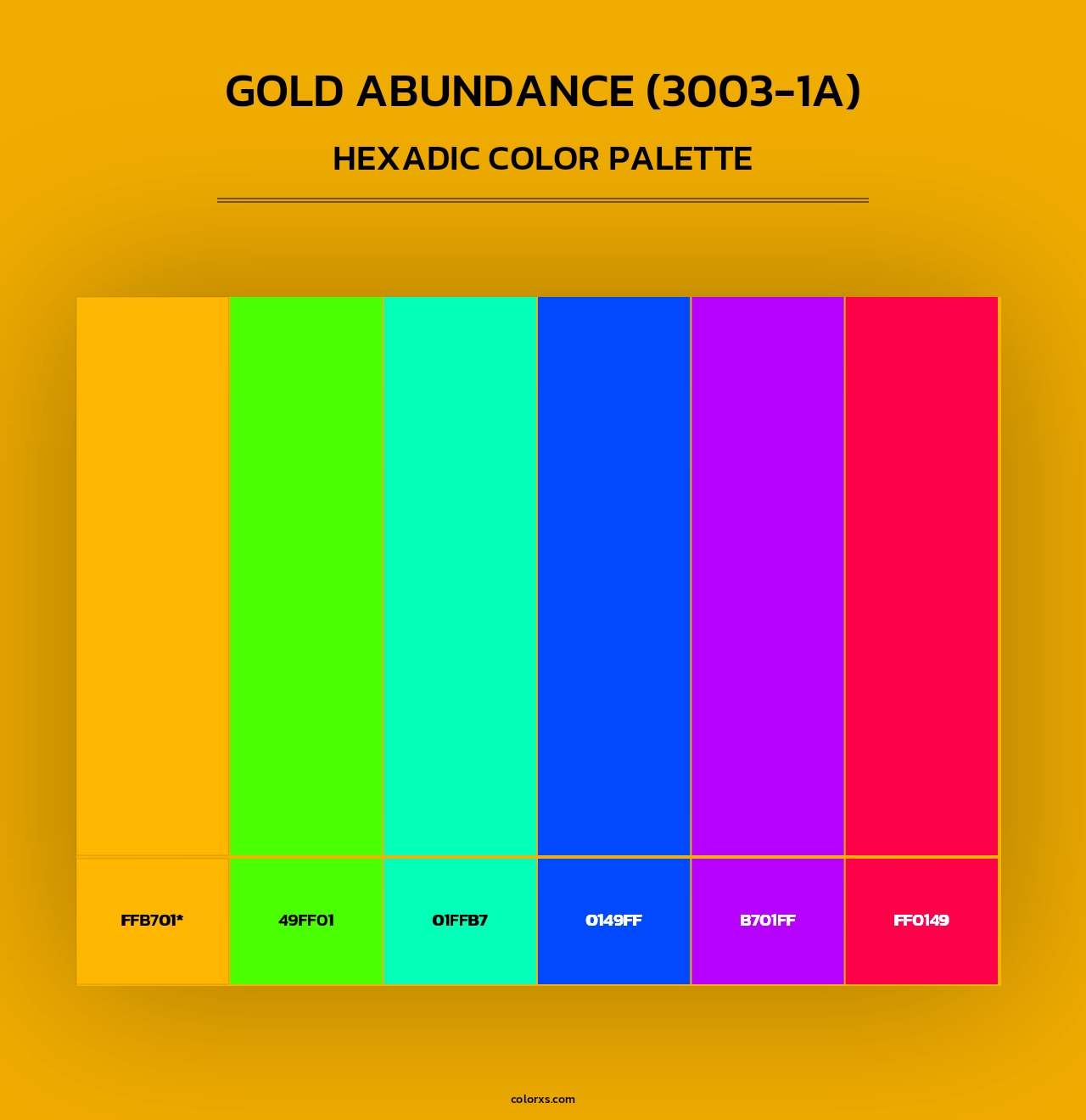 Gold Abundance (3003-1A) - Hexadic Color Palette