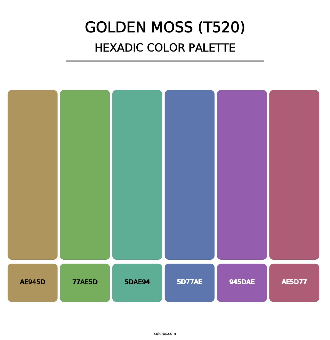Golden Moss (T520) - Hexadic Color Palette