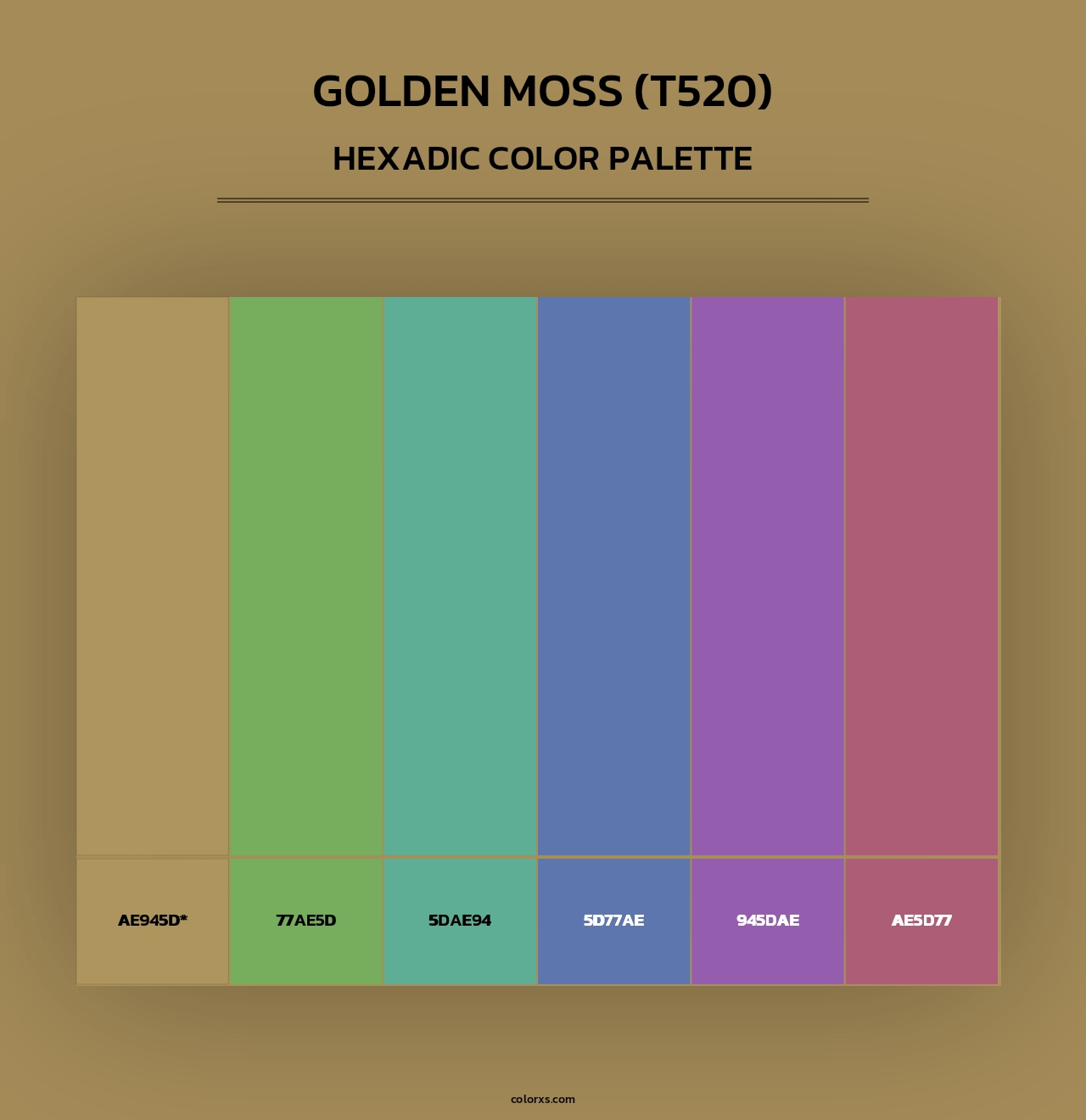 Golden Moss (T520) - Hexadic Color Palette