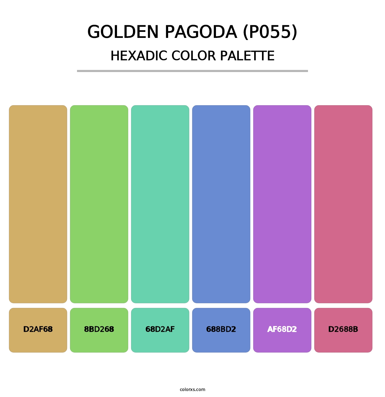 Golden Pagoda (P055) - Hexadic Color Palette
