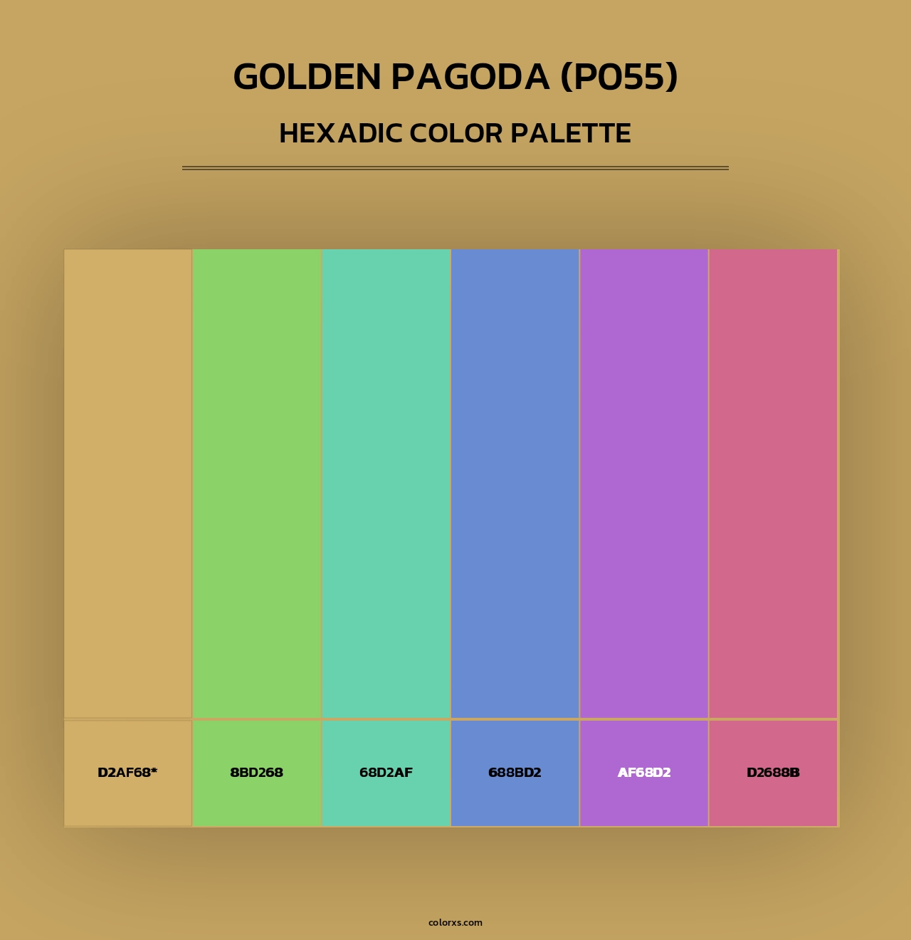 Golden Pagoda (P055) - Hexadic Color Palette