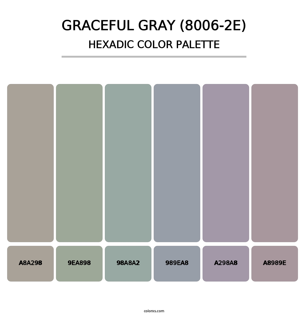 Graceful Gray (8006-2E) - Hexadic Color Palette