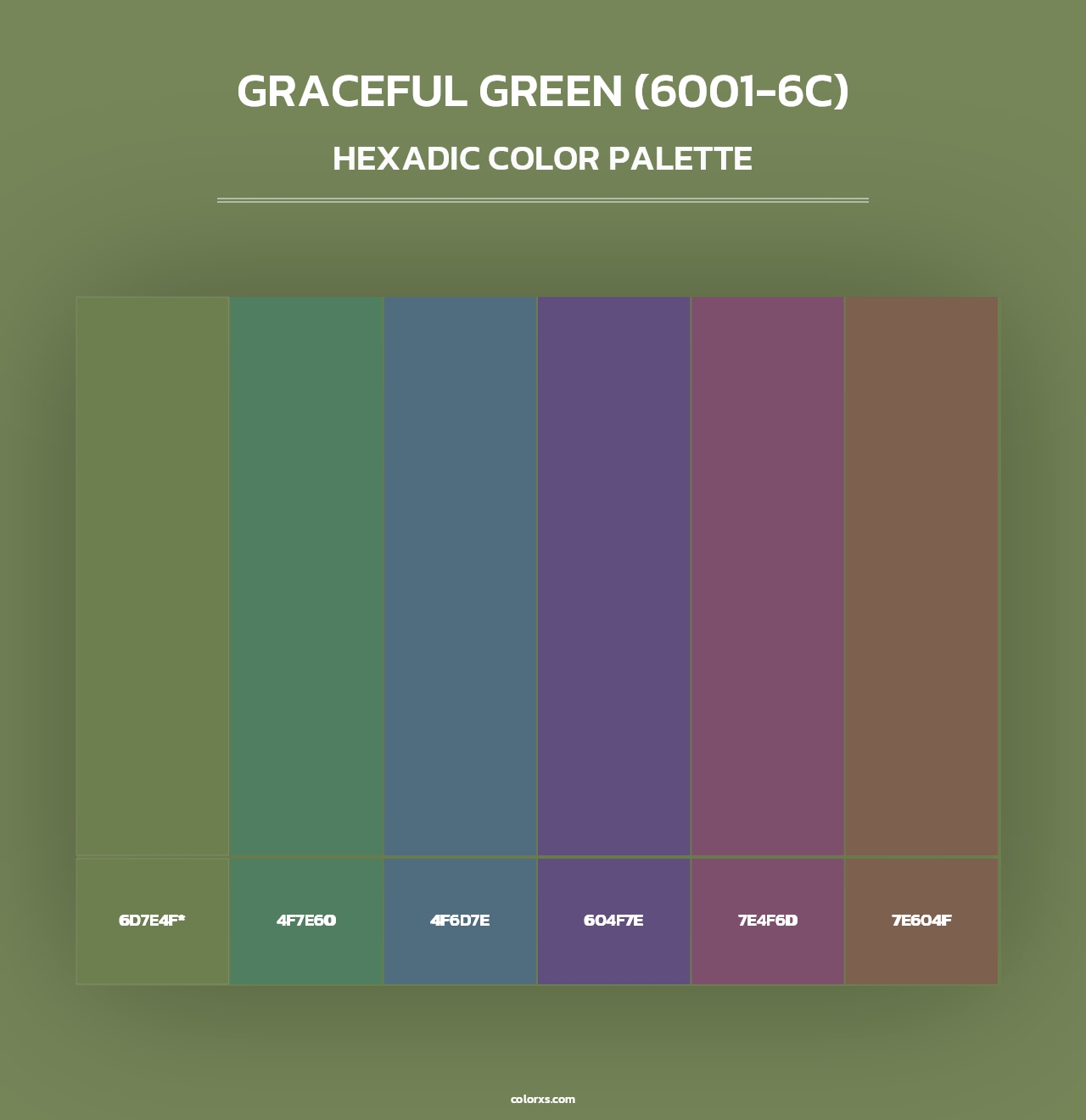 Graceful Green (6001-6C) - Hexadic Color Palette