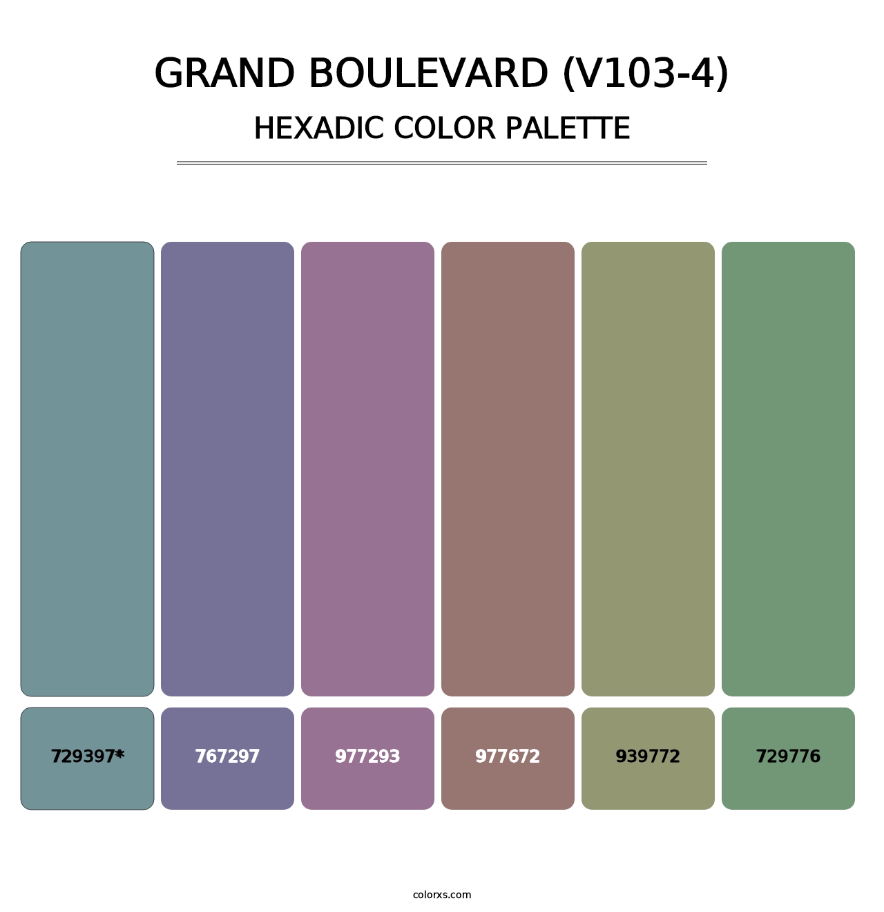 Grand Boulevard (V103-4) - Hexadic Color Palette