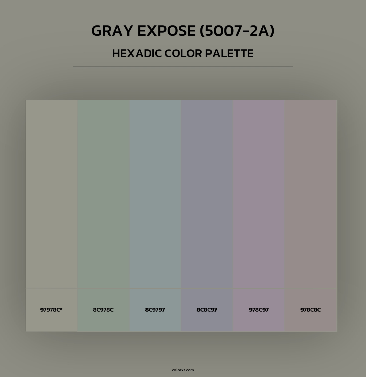 Gray Expose (5007-2A) - Hexadic Color Palette