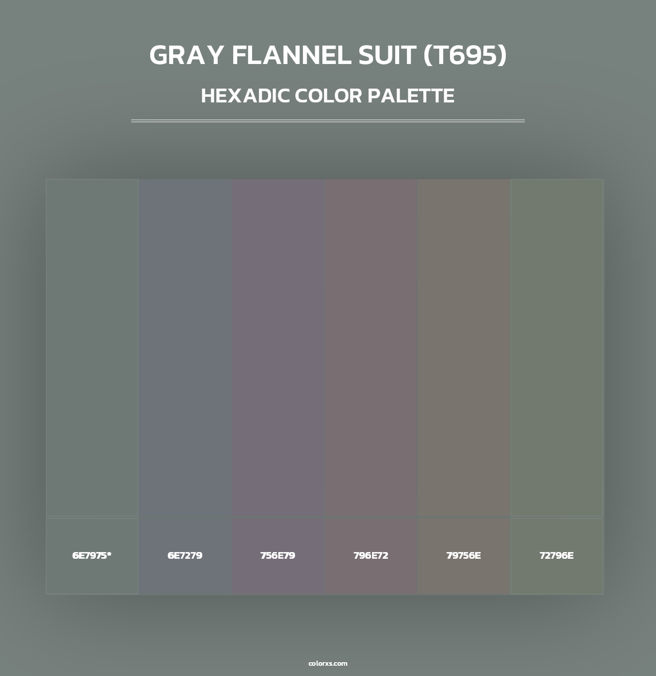 Gray Flannel Suit (T695) - Hexadic Color Palette