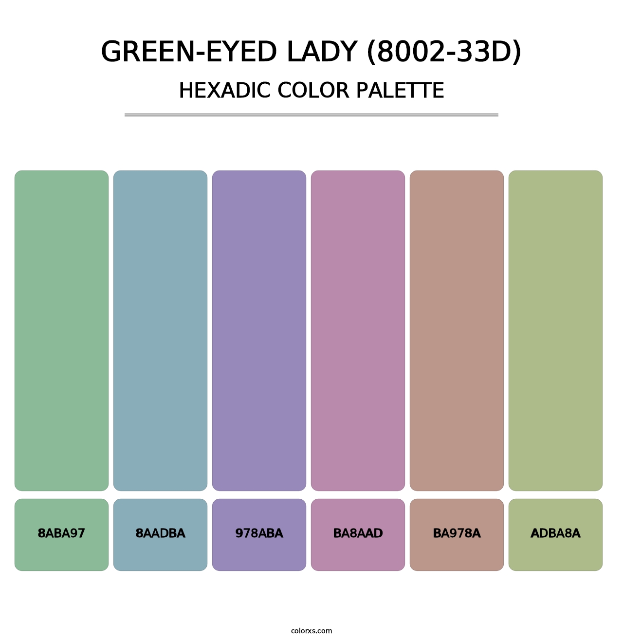 Green-Eyed Lady (8002-33D) - Hexadic Color Palette