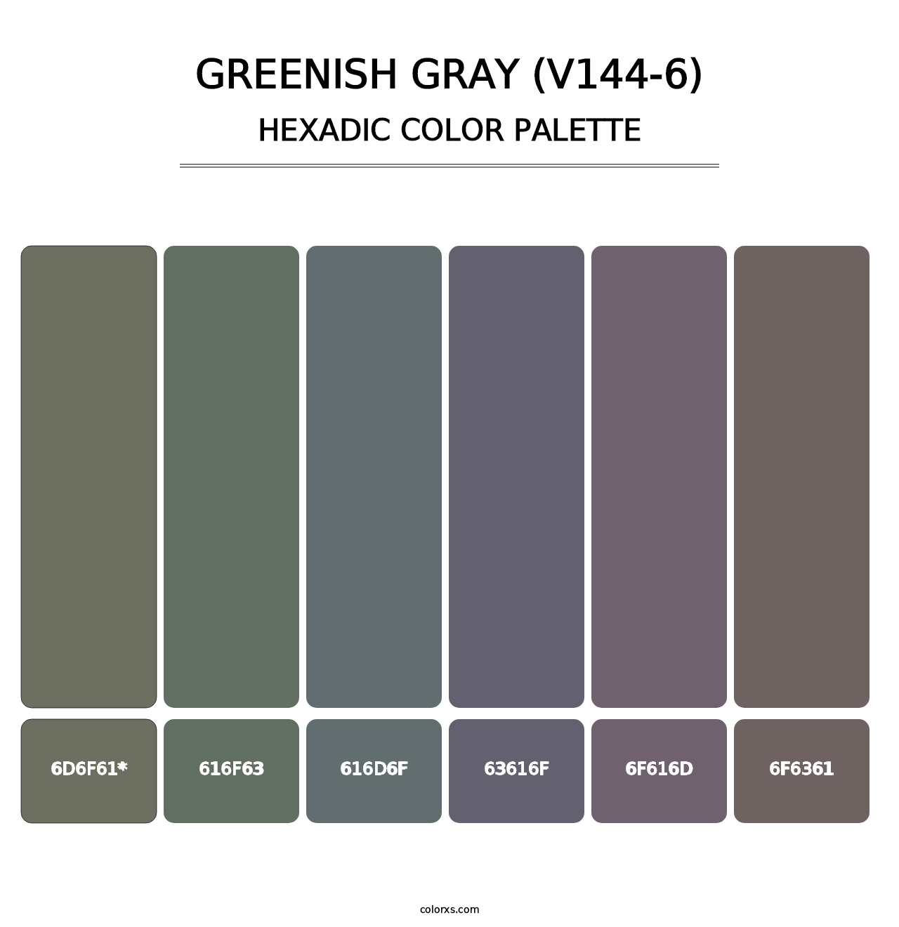 Greenish Gray (V144-6) - Hexadic Color Palette