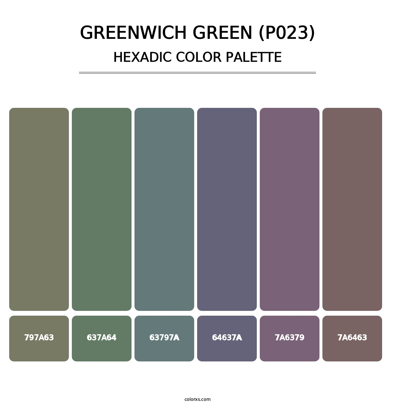 Greenwich Green (P023) - Hexadic Color Palette