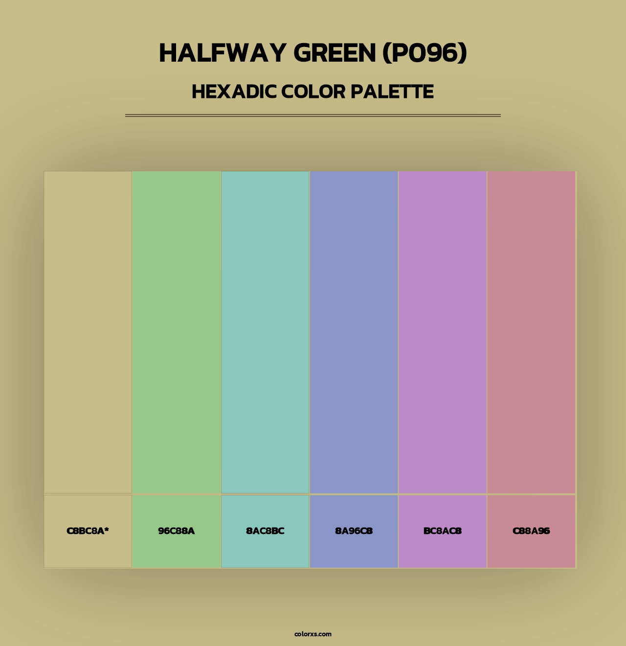 Halfway Green (P096) - Hexadic Color Palette