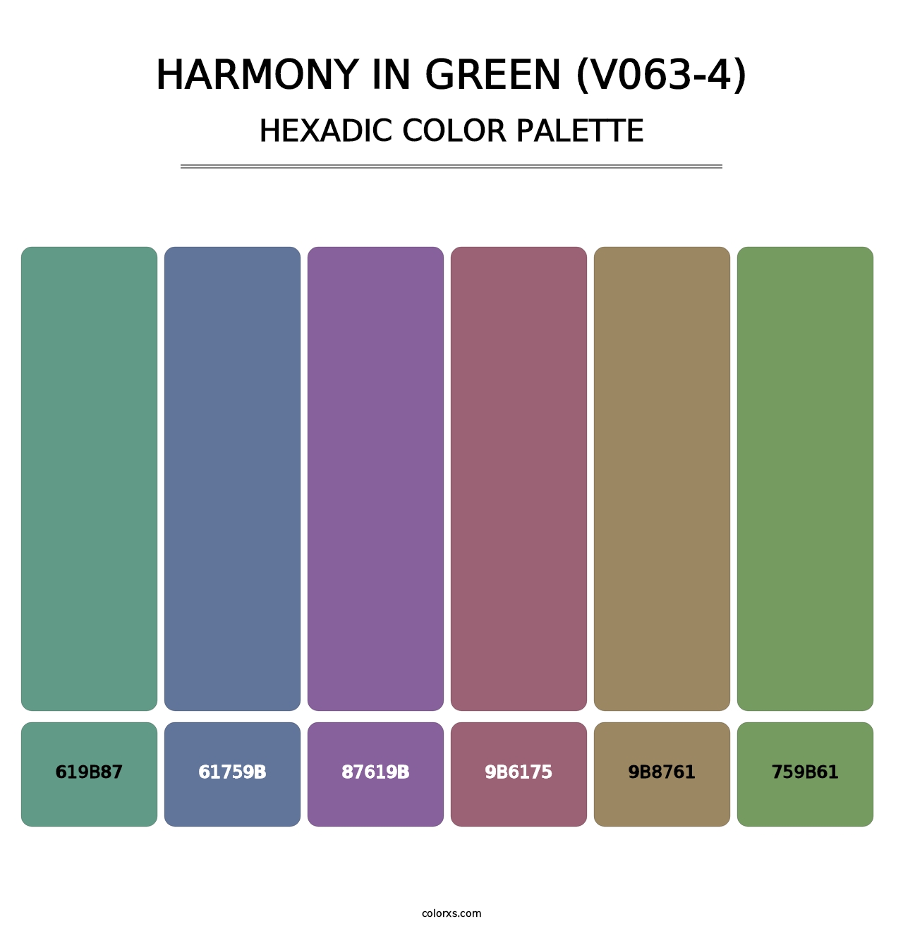 Harmony in Green (V063-4) - Hexadic Color Palette