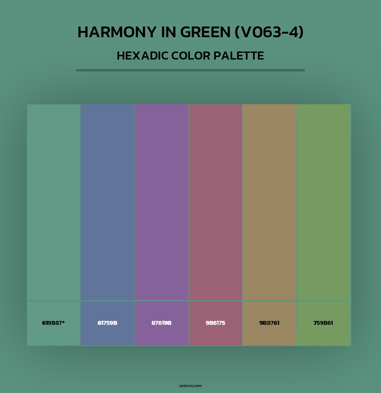 Harmony in Green (V063-4) - Hexadic Color Palette