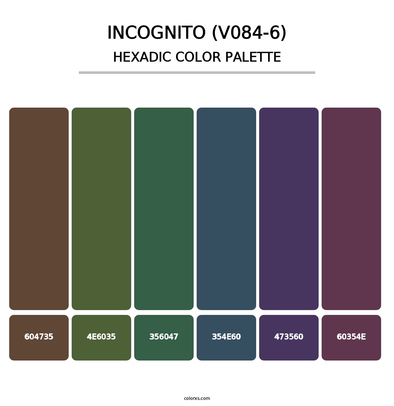 Incognito (V084-6) - Hexadic Color Palette