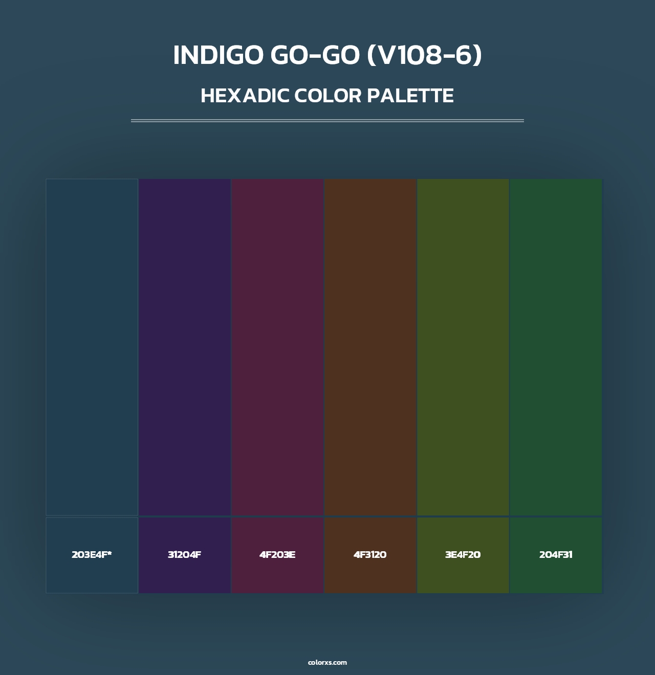 Indigo Go-Go (V108-6) - Hexadic Color Palette