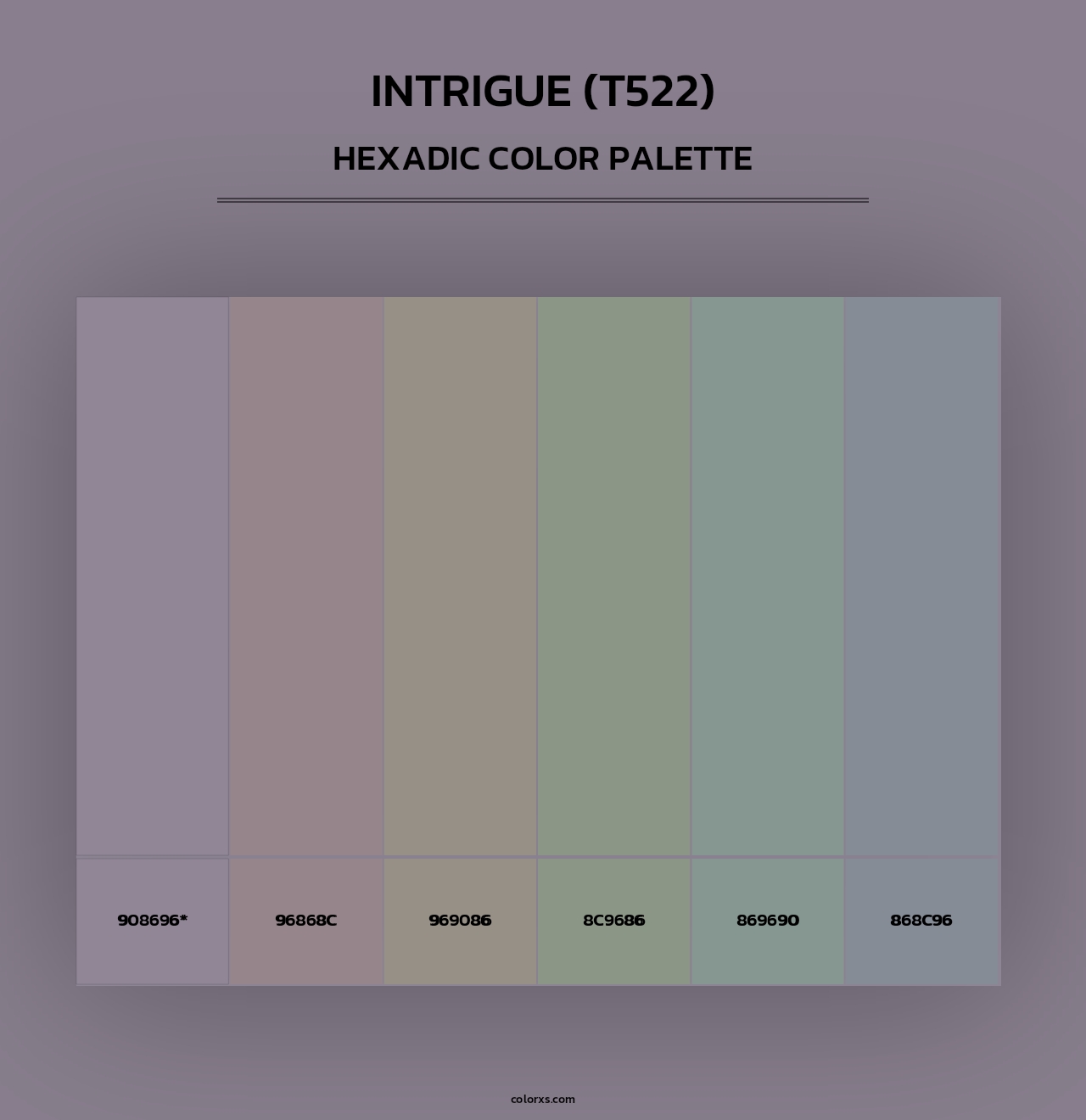 Intrigue (T522) - Hexadic Color Palette