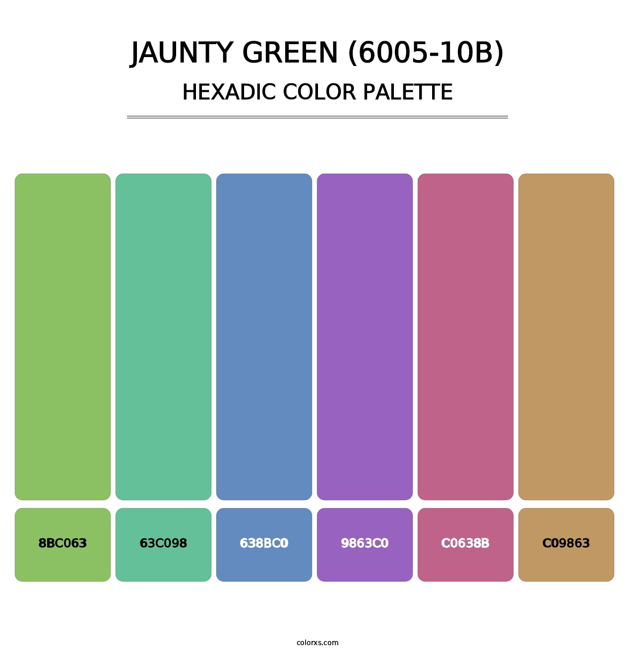 Jaunty Green (6005-10B) - Hexadic Color Palette