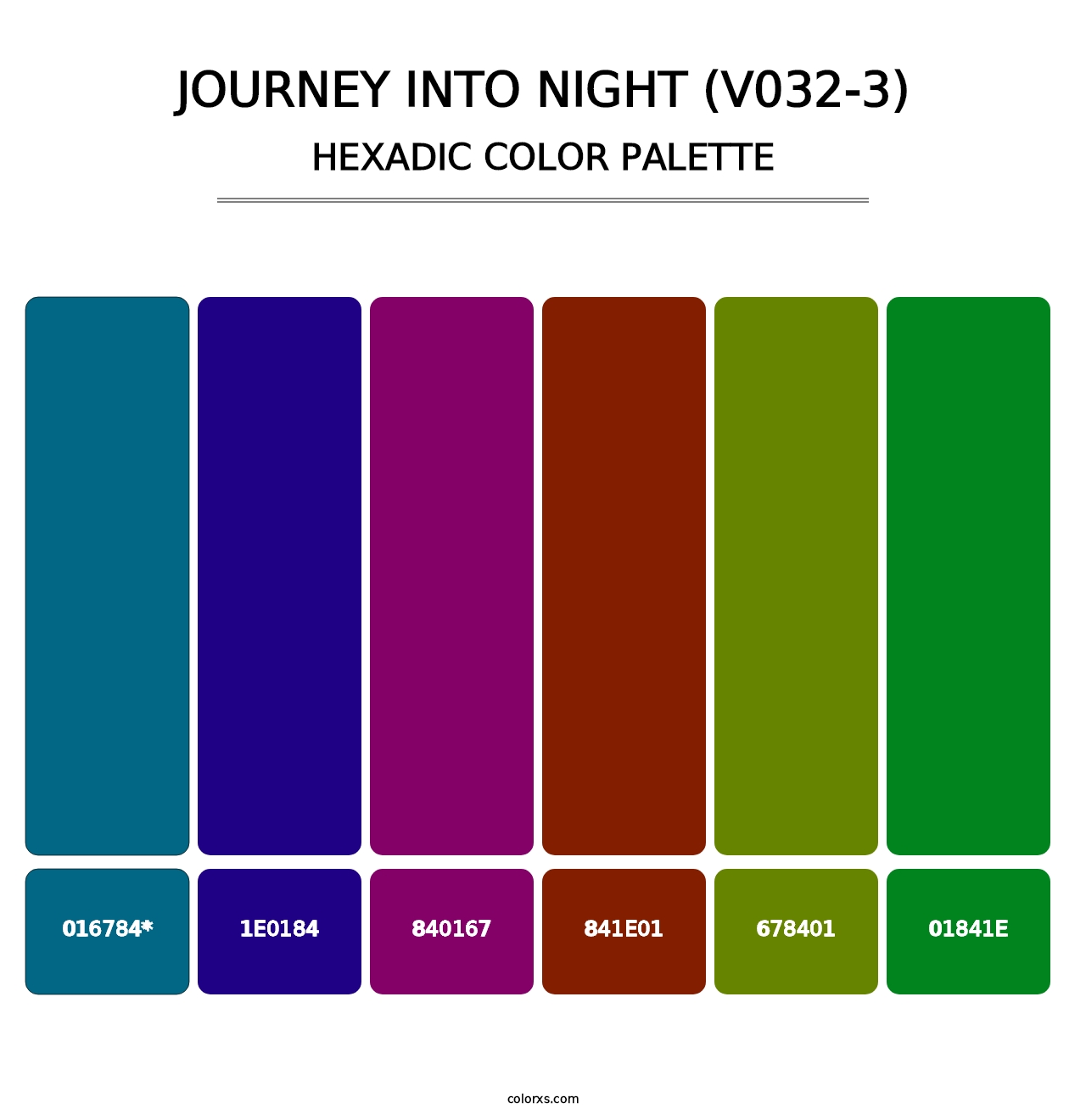 Journey Into Night (V032-3) - Hexadic Color Palette